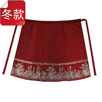 妃秀蝶（FEESHOUEY）汉服女原创明制【吉祥迎春】改良飞机袖日常新中式马面裙秋冬 红色马面裙 XS