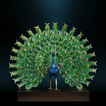 乾恋轻奢高端结婚摆件礼物品铜孔雀摆件客厅全铜轻奢摆件乔迁新居装饰