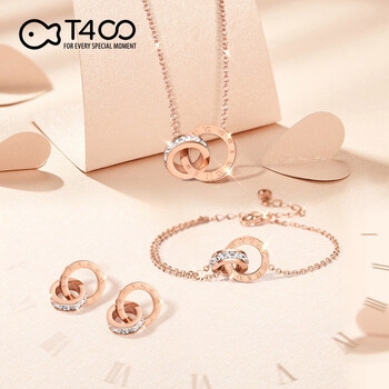 T400品牌时尚双环三件套装配饰罗马设计大牌同款项链手链耳钉趋势分析和产品评测