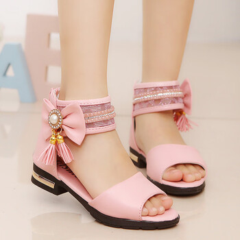 小孩子7夏天8凉鞋9女儿童沙滩鞋2蝴蝶结4罗马洋气公主10-12岁5学生大