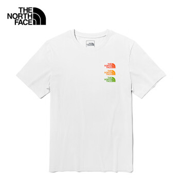 The North Face北面短袖T恤男女款23春夏户外舒适印花休闲短袖 86Z2 FN4/白色 XL