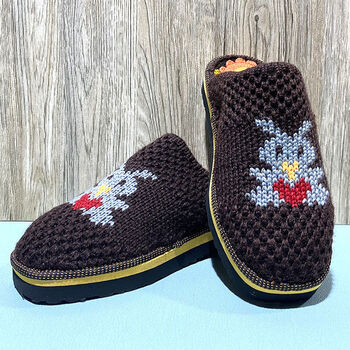 毛线鞋手工编织钩花拖鞋成品 居家毛线鞋贵州湖北陪嫁 婚嫁拖鞋 防滑