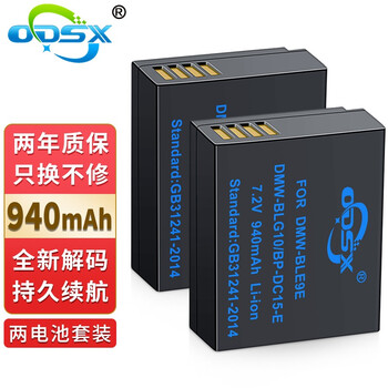 奥德盛（ODSX）松下 DMW-BLG10 相机DMC-LX100 GX9 TX1电池 USB充电器 两电套装（电池X2） DMC-GF6