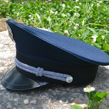 新式保安帽保安服配件帽子春秋保安大檐帽安保物业保安大盖帽墨绿色