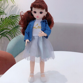30厘米芭比娃娃6分bjd肥娃换装公主玩具27关节3d真眼女孩玩具礼物 深