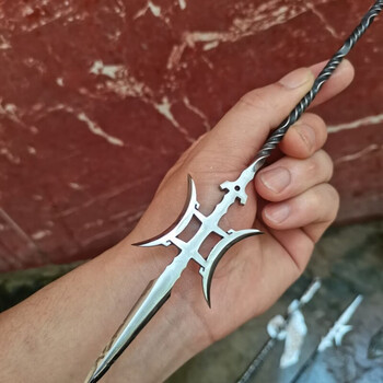 吕布方天画戟金属模型未开刃抖音同款网红玩具三国儿童收藏摆件挂饰