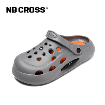 nbcross新款洞洞鞋男士外穿凉拖鞋踩屎感沙滩鞋泳池拖鞋男2107灰色