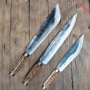 苗家匠人纯手工锻打屠宰刀杀羊刀放血刀分割刀具三件套