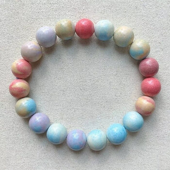 upos高端520礼物送男女友珠宝石蒙古彩虹石单圈手链圆珠手链百搭学生