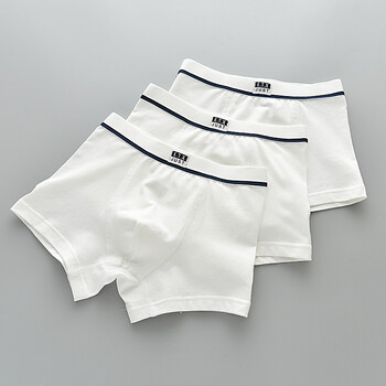 a类不卡屁屁儿童内裤白色棉男童棉短裤纯白色学生四角裤无缝etx0033条