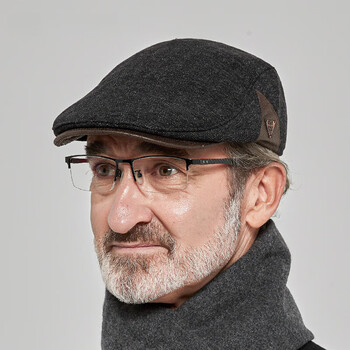 奇沛儿qipeier帽子男秋冬中老年人防风保暖前进帽时尚休闲老头爷爷帽