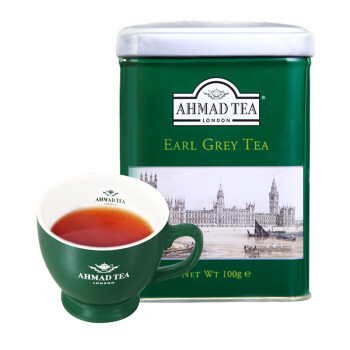 AHMAD红茶叶 经典英式伯爵红茶 100g铁罐装散茶茶叶佛手柑亚曼