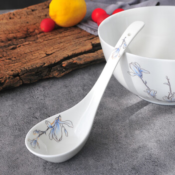 汇格汤勺大号勺子玛戈盛汤勺子陶瓷家用唐山骨瓷大汤勺调羹汤匙长把