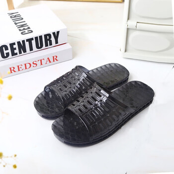 誉享之家国货黄胶拖鞋浴室洗澡男凉鞋塑料生胶耐磨居家 xd黑色 41偏小