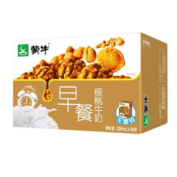蒙牛(mengniu) 早餐奶核桃整箱 250ml×16盒*1提 *2提学生早餐批发
