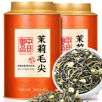 中谷御品 茶叶茉莉毛尖 2023新茶浓香型特级七窨一提茉莉花茶茶叶礼盒250g