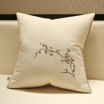 华幔盛庭新中式抱枕靠垫红木沙发靠背垫腰枕大号床头软包靠枕套含芯