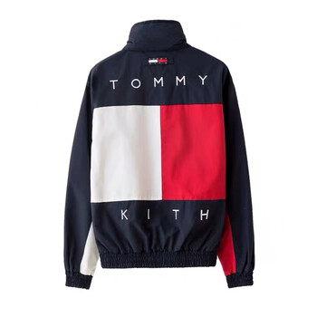 kith 联名tommy 汤米 拼色双面穿外套 男女防水连 深蓝色 m