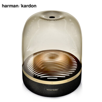 哈曼卡顿 音乐琉璃三代 桌面电脑蓝牙音箱 360°环绕立体声  波纹环境照明 Aura Studio3代 黑金