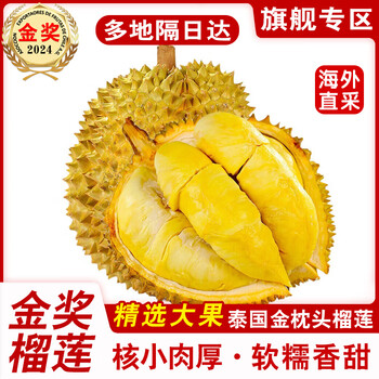 思绮 泰国金枕榴莲水果当季新鲜果巴掌榴莲带壳 净重2.5-3.5斤