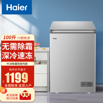 海尔（Haier）冷柜冰柜家用一级能效节能电冰箱冷藏冷冻迷你小型 海尔家用冷柜145升