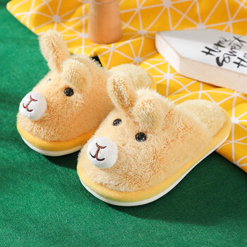木狐狸（Muhuli）儿童棉拖鞋女童保暖室内卡通男鞋胡萝卜可爱中大童 北极熊女童随机发 内长21cm 230 7-8岁