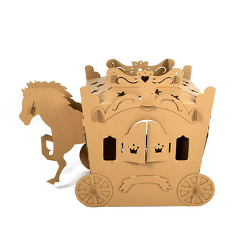 定制diy儿童手工模型制作材料孩涂鸦硬纸箱diy玩具纸壳屋纸板房子创意