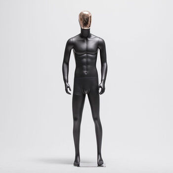 模特道具男全身电镀脸假人橱窗道具时尚运动黑色韩版男装店模特架卡芬