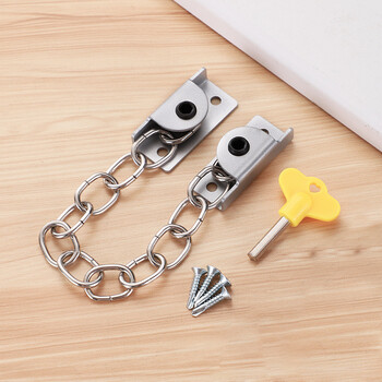 免打孔儿童安全锁窗户防坠链限位器不锈钢窗锁链外推拉窗防护锁链