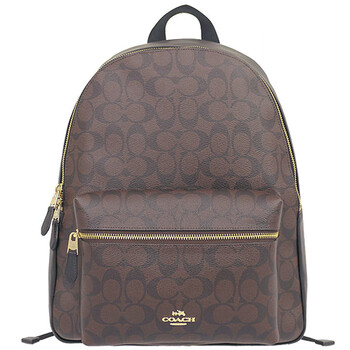 蔻驰coach双肩背包charliesignature双肩包f58314大号日本直邮深棕色