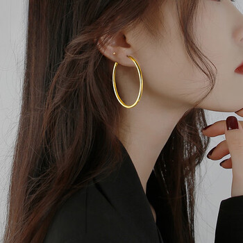 温忆黄金大圈耳环女年轻人999足金圆圈耳饰新款首饰送女朋友生日礼物