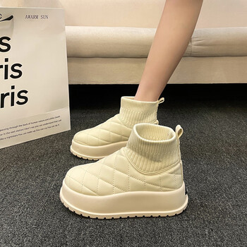 梵佳诺面包雪地靴女冬季加绒加厚2023新款厚底皮毛一体短靴时尚东北