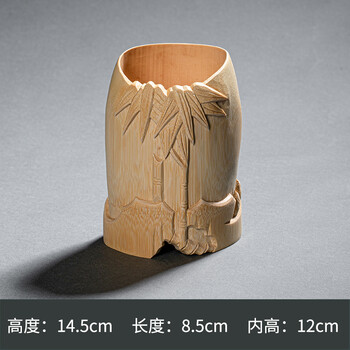 桦细工茶道筒茶具收纳筒六君子茶桶雕刻毛竹筒笔筒天然竹制厂家直销