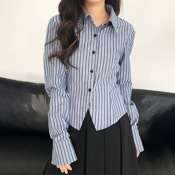 homme拉夏贝尔长袖衬衫女2023新款早初秋季穿搭衬衣小个子学院风上衣