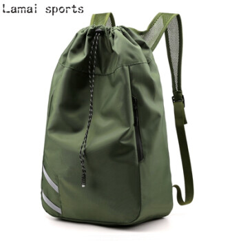 步雨大容量篮球包双肩包收纳袋子束口健身抽绳背包训练运动装备足球包 清晰绿