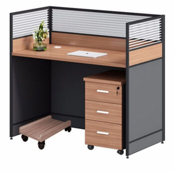 oeing单人位屏风办公桌柜子组合套装一字型高隔断职员位员工位卡位