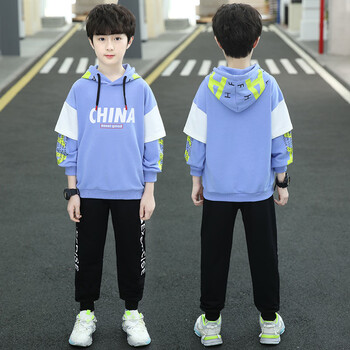 左别大童套装男1215岁新款秋季运动装童秋装2023儿童运动服中衣服孩