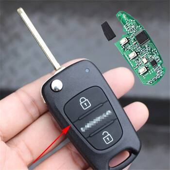 适用于现代悦动瑞纳朗动ix35起亚k2k5智跑狮跑汽车带芯片遥控器钥 