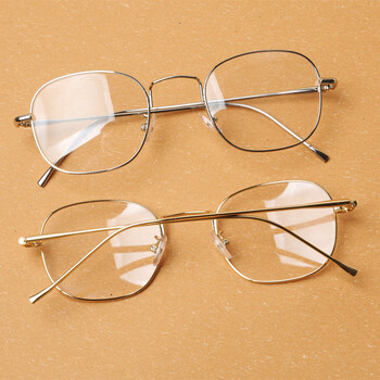 水晶眼镜男款平光护目镜水晶石眼镜清凉水晶石头时尚白色透明镜片金色
