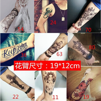 原谅色果汁草本纹身贴刺青防水防汗防搓洗不掉花臂半臂男女小臂遮半 9张普通半臂C套餐（可自选）