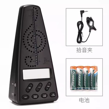 小天使cherub通用电子节拍器钢琴吉他小提琴尤克里里架子鼓充电节拍器 WMT-220 黑色 电池款