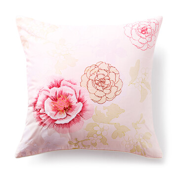 堂皇家纺 全棉绣花靠垫套 新品上市 不含靠垫芯 寒绯靠垫套 50*50cm