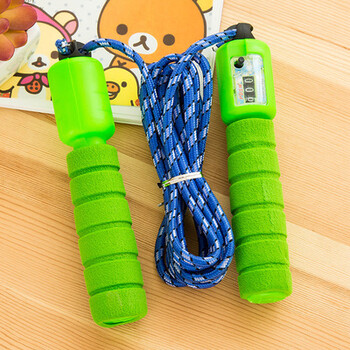 家用减肥考试健身绳子儿童小学计数跳绳学生中考体育 麻绳款-绿色