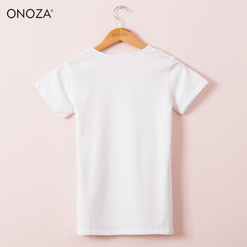 ONOZA2016新款女装夏季T恤女夏短袖 驯鹿简约印花圆领修身薄款t桖学生潮 白色 L