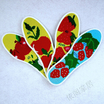 2017新品十字绣鞋垫纯棉印花半成品男女水果 草莓 35
