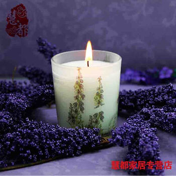 包邮kingking香薰蜡烛 室内无烟无泪家居浪漫小蜡烛 花鸟香薰杯蜡 怡情薰衣草
