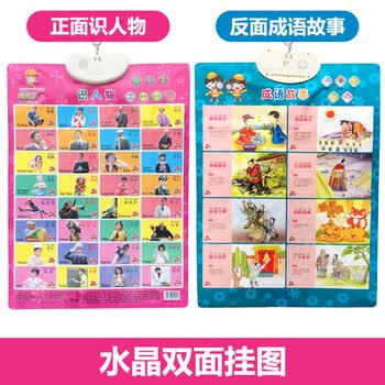 声儿童看图识字宝宝启蒙认知语音全套数字拼音挂图 水晶双面4识人物