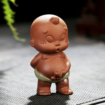 紫砂撒尿娃娃童子陶瓷茶壶茶杯家用茶具喷水茶道摆件可养茶宠精品创意