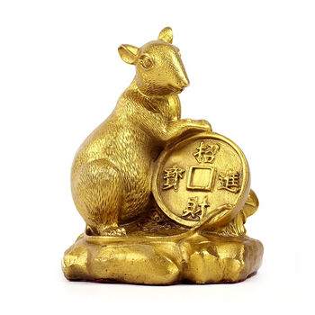 玄众阁铜鼠摆件铜器十二生肖鼠形工艺品金鼠饰品金属铜老鼠生肖鼠15