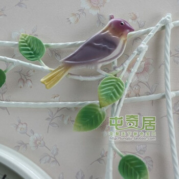 台湾太阳机芯/TQJ大号铁艺挂钟/欧式挂钟/田园挂钟/1686 白色